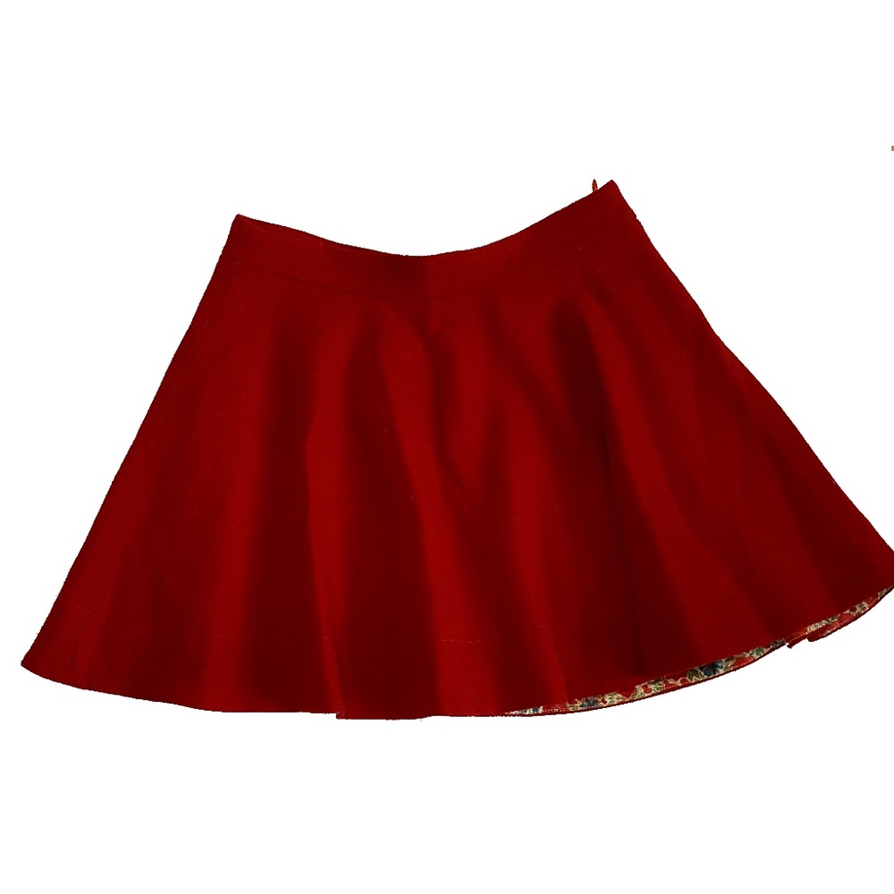 Papo d' Anjo red tweed circle skirt 6Y